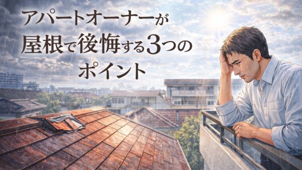 アパートオーナーが屋根で後悔する3つのポイント