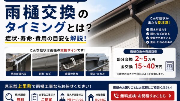 雨樋交換のタイミングとは？放置すると起こる危険性を解説